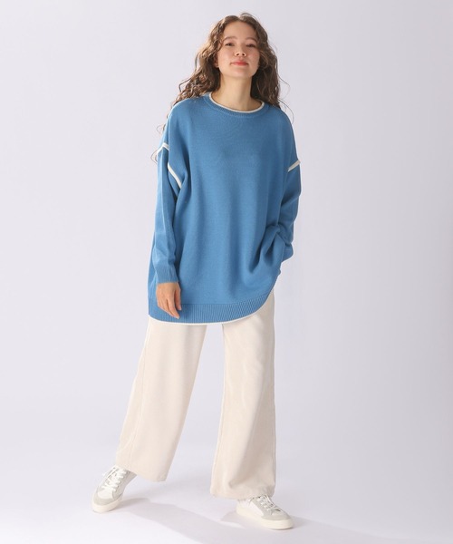 niko and...(ニコアンド)の「パイピングBIGニットプルオーバー(ニット/セーター・レディース・ネイビー/オフホワイト/ブルー/アイボリー・FREE)」の8枚目の写真