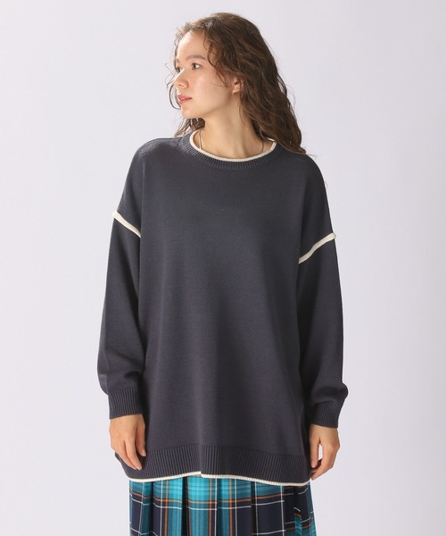 niko and...(ニコアンド)の「パイピングBIGニットプルオーバー(ニット/セーター・レディース・ネイビー/オフホワイト/ブルー/アイボリー・FREE)」の11枚目の写真