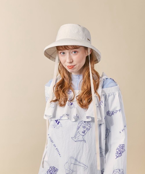 kaorinomori(カオリノモリ)の「kaorinomori ブランイルハット(ハット・レディース・ホワイト/ライトグリーン・M/57.5cm)」の6枚目の写真