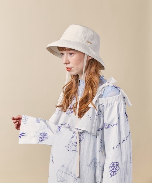 kaorinomori(カオリノモリ)の「kaorinomori ブランイルハット(ハット・レディース・ホワイト/ライトグリーン・M/57.5cm)」の7枚目の写真