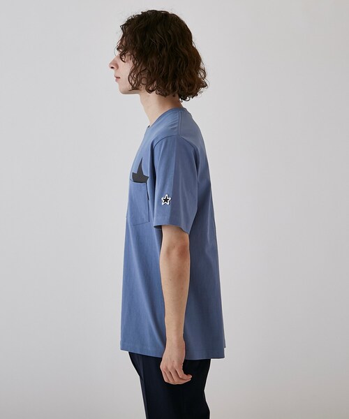 tk.TAKEO KIKUCHI（ティーケータケオキクチ）の「スタープリント半袖Tシャツ（Tシャツ/カットソー・メンズ・ホワイト/ダークグリーン/ネイビー/ブラック/ブルー・03/01/04/02）」の8枚目の写真