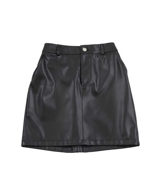 PUNYUS（プニュズ）の「合皮ミニスカート（スカート・レディース・ダークベージュ/オフホワイト/ブラック・1/2/3/4）」の11枚目の写真