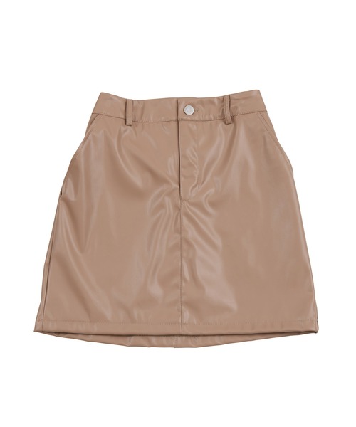PUNYUS（プニュズ）の「合皮ミニスカート（スカート・レディース・ダークベージュ/オフホワイト/ブラック・1/2/3/4）」の5枚目の写真