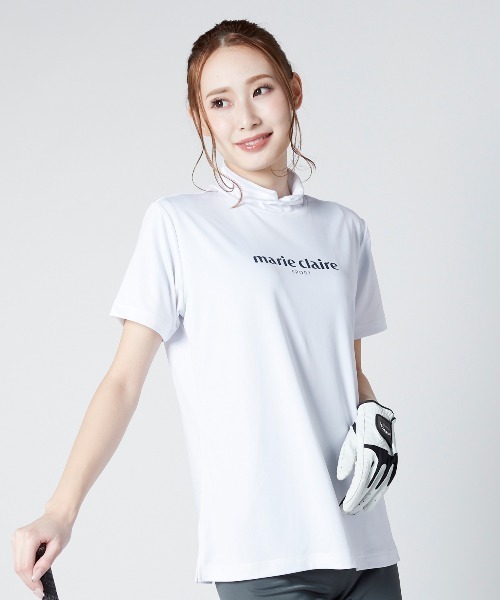marie claire(マリ・クレール)の「【marie claire:マリ.クレール】レディースモックネックTシャツ ゴルフ(Tシャツ/カットソー・レディース・ホワイト・MEDIUM/LARGE/X-LARGE)」の3枚目の写真