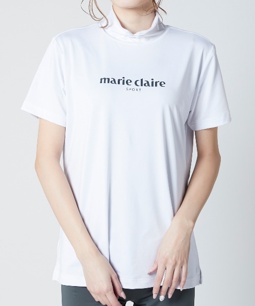 marie claire(マリ・クレール)の「【marie claire:マリ.クレール】レディースモックネックTシャツ ゴルフ(Tシャツ/カットソー・レディース・ホワイト・MEDIUM/LARGE/X-LARGE)」の4枚目の写真