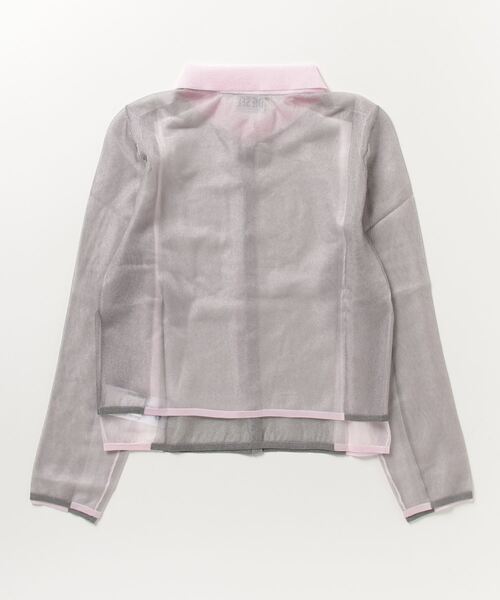 DIESEL シースルー　ピンク　グレー　シアーシャツ　襟付き　タグ付き DIESEL（ディーゼル）の「レディース 長袖 ニット シャツ