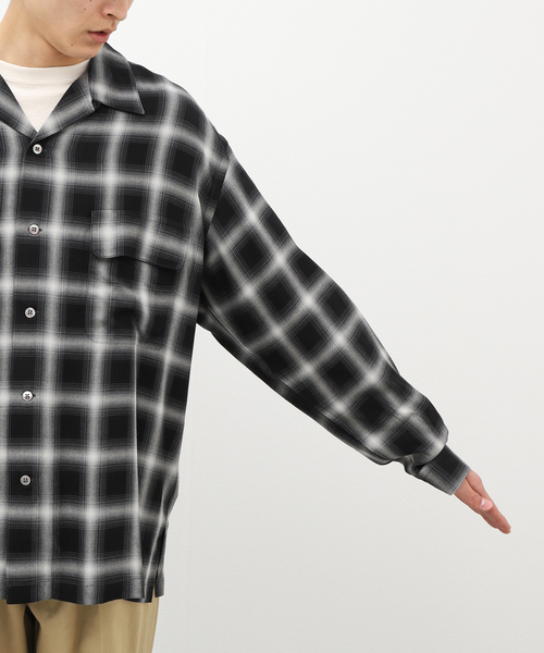 J.S.Homestead / Stead】RAYON OMBRE OPEN COLLAR SHIRTS