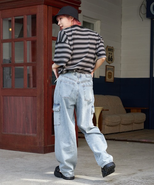 PBLIM（ページボーイリム）の「PAGEBOYLIM/デニムカーゴパンツ（デニムパンツ・レディース・ブラック/ブルー・MEDIUM/LARGE）」の8枚目の写真