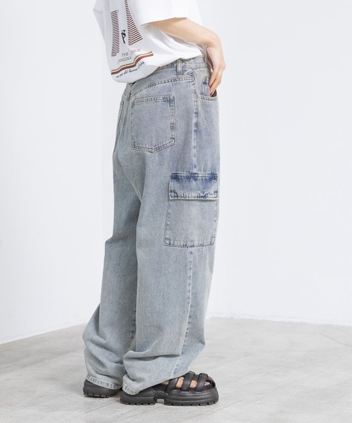 PBLIM（ページボーイリム）の「PAGEBOYLIM/デニムカーゴパンツ（デニムパンツ・レディース・ブラック/ブルー・MEDIUM/LARGE）」の21枚目の写真