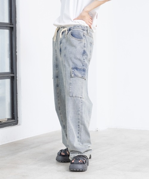 PBLIM（ページボーイリム）の「PAGEBOYLIM/デニムカーゴパンツ（デニムパンツ・レディース・ブラック/ブルー・MEDIUM/LARGE）」の19枚目の写真