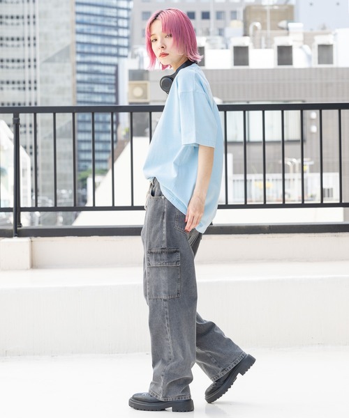 PBLIM（ページボーイリム）の「PAGEBOYLIM/デニムカーゴパンツ（デニムパンツ・レディース・ブラック/ブルー・MEDIUM/LARGE）」の9枚目の写真