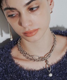 Link chain pearl necklace/マルチウェイチェーンパールネックレス