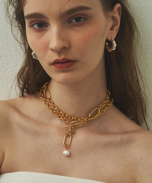 loni（ロニ）の「Link chain pearl necklace/マルチウェイチェーンパールネックレス（ネックレス）」 WEAR