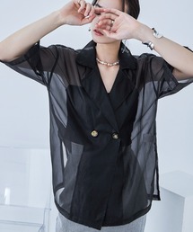 オーガンジー 半袖ジャケット