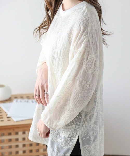 AMELY(エミリー)の「刺繍シフォンブラウス(シャツ/ブラウス・レディース・アイボリー/ブラック・フリー)」の17枚目の写真