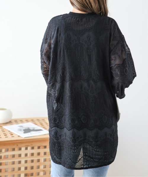 AMELY(エミリー)の「刺繍シフォンブラウス(シャツ/ブラウス・レディース・アイボリー/ブラック・フリー)」の7枚目の写真