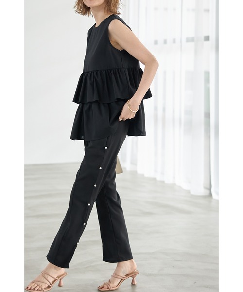 &. NOSTALGIA（アンドドットノスタルジア）の「サイドパールスリットパンツ（その他パンツ・レディース・ブラック/サックスブルー・FREE）」の6枚目の写真