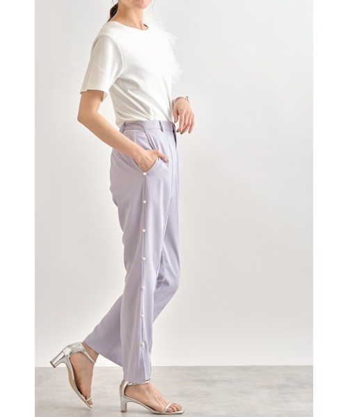 &. NOSTALGIA（アンドドットノスタルジア）の「サイドパールスリットパンツ（その他パンツ・レディース・ブラック/サックスブルー・FREE）」の18枚目の写真