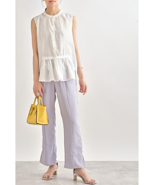 &. NOSTALGIA（アンドドットノスタルジア）の「サイドパールスリットパンツ（その他パンツ・レディース・ブラック/サックスブルー・FREE）」の14枚目の写真