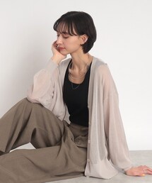 ◆【接触冷感】シアーでさらりと冷房対策！Vネックニットカーディガン