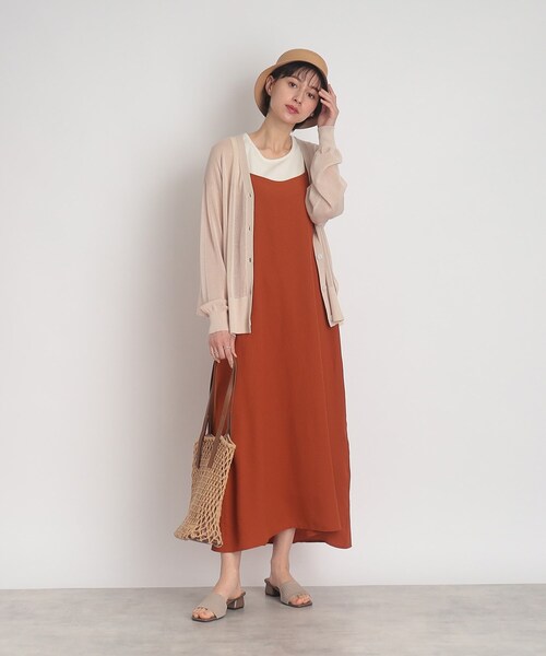 DRESKIP（ドレスキップ）の「◆【接触冷感】シアーでさらりと冷房対策！Vネックニットカーディガン（カーディガン/ボレロ・レディース・ライトグレー/ブラック/ナチュラル/ピンク系/ライトブルー・00）」の9枚目の写真