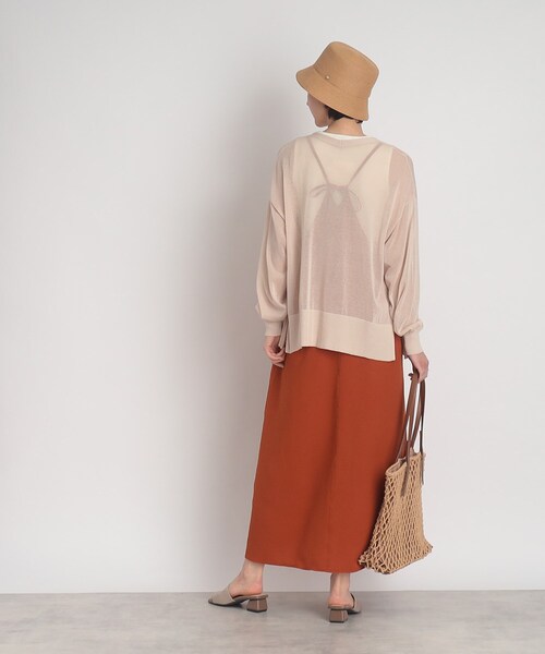 DRESKIP（ドレスキップ）の「◆【接触冷感】シアーでさらりと冷房対策！Vネックニットカーディガン（カーディガン/ボレロ・レディース・ライトグレー/ブラック/ナチュラル/ピンク系/ライトブルー・00）」の11枚目の写真