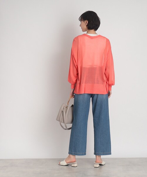 DRESKIP（ドレスキップ）の「◆【接触冷感】シアーでさらりと冷房対策！Vネックニットカーディガン（カーディガン/ボレロ・レディース・ライトグレー/ブラック/ナチュラル/ピンク系/ライトブルー・00）」の17枚目の写真