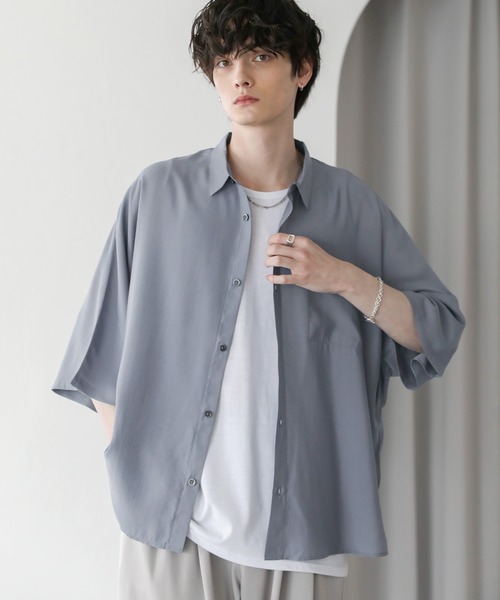 ASTRONOMY(アストロノミー)の「シアードルマンシャツ(シャツ/ブラウス・メンズ・ネイビー/ブラック/ピンク/ホワイト/ブルーグレー/チャコール/ミント・L/XL/M/S)」の10枚目の写真