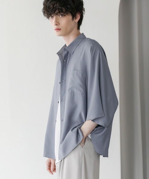 ASTRONOMY(アストロノミー)の「シアードルマンシャツ(シャツ/ブラウス・メンズ・ネイビー/ブラック/ピンク/ホワイト/ブルーグレー/チャコール/ミント・L/XL/M/S)」の9枚目の写真