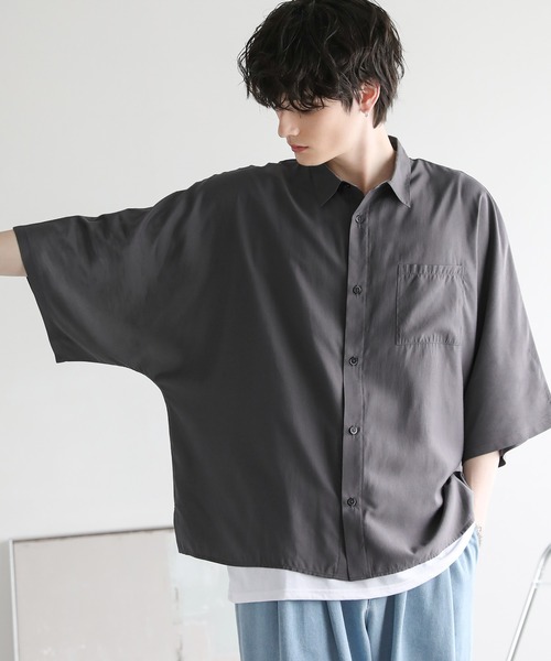 ASTRONOMY(アストロノミー)の「シアードルマンシャツ(シャツ/ブラウス・メンズ・ネイビー/ブラック/ピンク/ホワイト/ブルーグレー/チャコール/ミント・L/XL/M/S)」の16枚目の写真