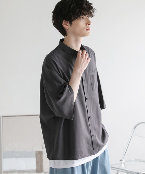 ASTRONOMY(アストロノミー)の「シアードルマンシャツ(シャツ/ブラウス・メンズ・ネイビー/ブラック/ピンク/ホワイト/ブルーグレー/チャコール/ミント・L/XL/M/S)」の17枚目の写真