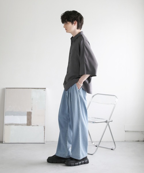 ASTRONOMY(アストロノミー)の「シアードルマンシャツ(シャツ/ブラウス・メンズ・ネイビー/ブラック/ピンク/ホワイト/ブルーグレー/チャコール/ミント・L/XL/M/S)」の20枚目の写真