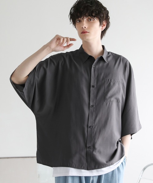 ASTRONOMY(アストロノミー)の「シアードルマンシャツ(シャツ/ブラウス・メンズ・ネイビー/ブラック/ピンク/ホワイト/ブルーグレー/チャコール/ミント・L/XL/M/S)」の15枚目の写真