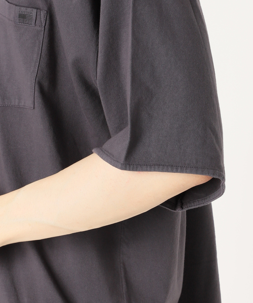 JOURNAL STANDARD relume(ジャーナルスタンダード レリューム)の「AMERICAN レイヤードラウンドTシャツ BY USA COTTON(Tシャツ/カットソー・メンズ・ホワイト/ライトグレー/カーキ/サックスブルー/ブラック系その他/バーガンディー・MEDIUM/LARGE)」の18枚目の写真