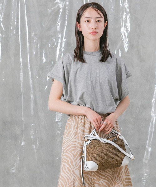 audrey and john wad(オードリーアンドジョンワッド)の「ハイゲージ天竺フレンチTシャツ(Tシャツ/カットソー・レディース・トップグレー/ホワイト・FREE)」の11枚目の写真