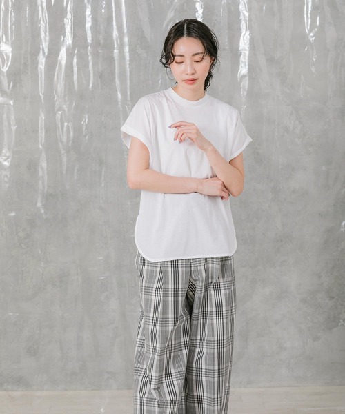 audrey and john wad(オードリーアンドジョンワッド)の「ハイゲージ天竺フレンチTシャツ(Tシャツ/カットソー・レディース・トップグレー/ホワイト・FREE)」の14枚目の写真
