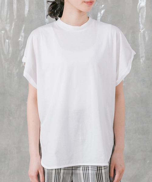 audrey and john wad(オードリーアンドジョンワッド)の「ハイゲージ天竺フレンチTシャツ(Tシャツ/カットソー・レディース・トップグレー/ホワイト・FREE)」の17枚目の写真