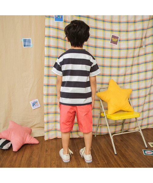 BREEZE（ブリーズ）の「カラフルボーダーTシャツ（Tシャツ/カットソー・キッズ・パープル/サックスブルー/ピンク/チャコール・90/100/110/120/80/130/140）」の8枚目の写真