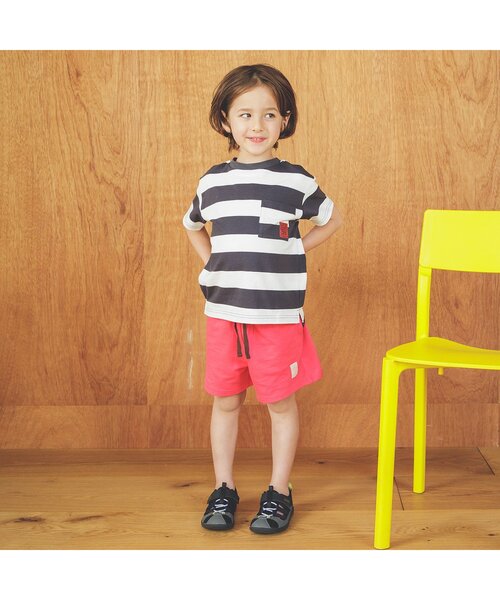 BREEZE（ブリーズ）の「カラフルボーダーTシャツ（Tシャツ/カットソー・キッズ・パープル/サックスブルー/ピンク/チャコール・90/100/110/120/80/130/140）」の9枚目の写真