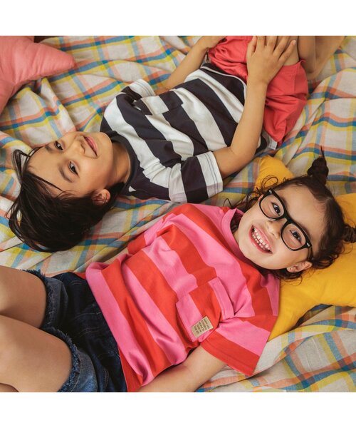 BREEZE（ブリーズ）の「カラフルボーダーTシャツ（Tシャツ/カットソー・キッズ・パープル/サックスブルー/ピンク/チャコール・90/100/110/120/80/130/140）」の12枚目の写真