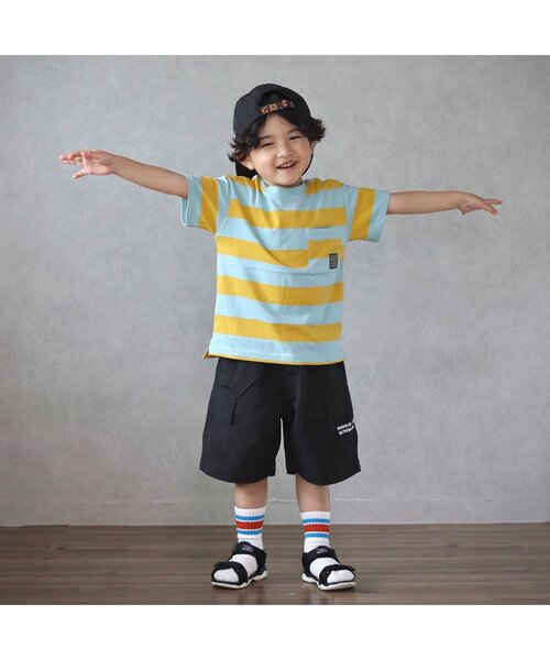 BREEZE（ブリーズ）の「カラフルボーダーTシャツ（Tシャツ/カットソー・キッズ・パープル/サックスブルー/ピンク/チャコール・90/100/110/120/80/130/140）」の13枚目の写真