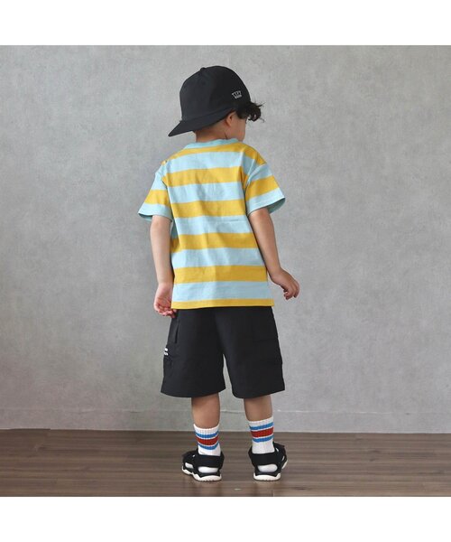 BREEZE（ブリーズ）の「カラフルボーダーTシャツ（Tシャツ/カットソー・キッズ・パープル/サックスブルー/ピンク/チャコール・90/100/110/120/80/130/140）」の14枚目の写真