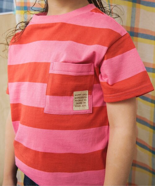 BREEZE（ブリーズ）の「カラフルボーダーTシャツ（Tシャツ/カットソー・キッズ・パープル/サックスブルー/ピンク/チャコール・90/100/110/120/80/130/140）」の21枚目の写真
