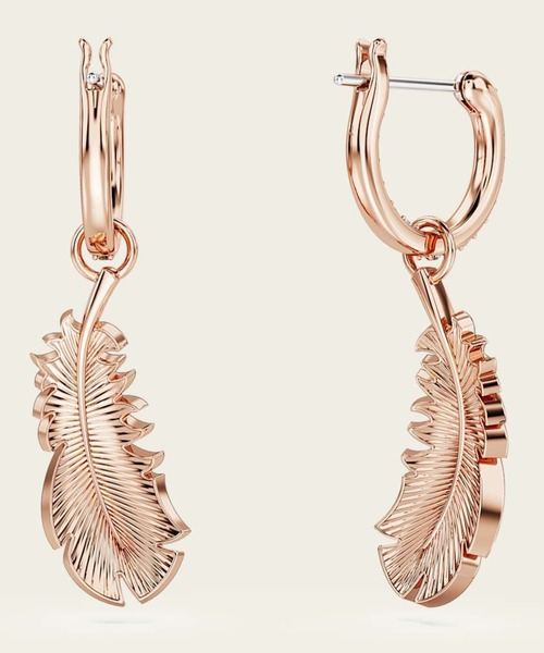 SWAROVSKI スワロフスキー ドロップピアス、ローズゴールド Swarovski