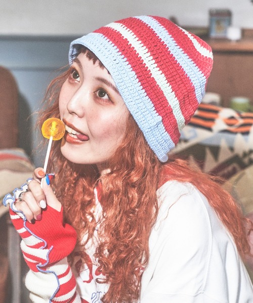 PBLIM（ページボーイリム）の「PBLIM/まんまる子コラボバケハ（ハット・レディース・ブルー系その他/レッド系その他・FREE）」の2枚目の写真