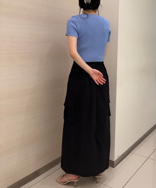 solleim(ソルレム)の「ナローカーゴスカート(スカート・レディース・ブラック/オフホワイト・M)」の16枚目の写真