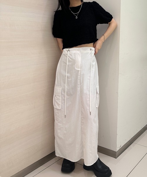 solleim(ソルレム)の「ナローカーゴスカート(スカート・レディース・ブラック/オフホワイト・M)」の3枚目の写真