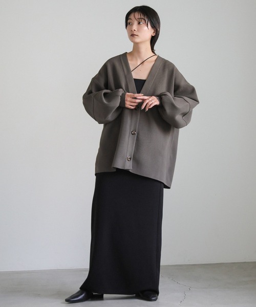select MOCA（セレクトモカ）の「スポンディッシュボリュームスリーブカーディガン（カーディガン/ボレロ・レディース・グレー/グリーン/アイボリー/ブラック・FREE）」の6枚目の写真