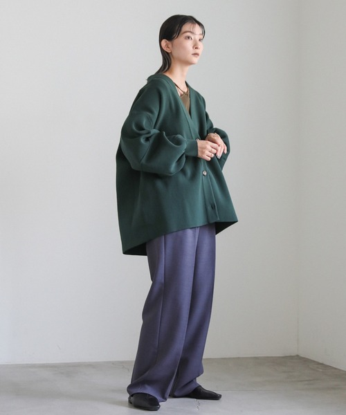 select MOCA（セレクトモカ）の「スポンディッシュボリュームスリーブカーディガン（カーディガン/ボレロ・レディース・グレー/グリーン/アイボリー/ブラック・FREE）」の8枚目の写真