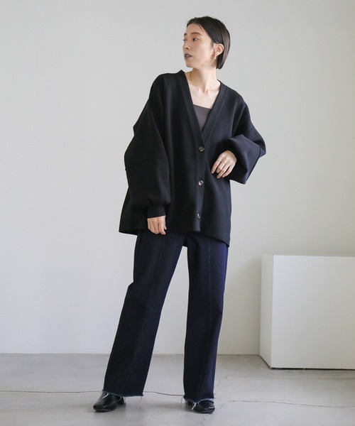 select MOCA（セレクトモカ）の「スポンディッシュボリュームスリーブカーディガン（カーディガン/ボレロ・レディース・グレー/グリーン/アイボリー/ブラック・FREE）」の21枚目の写真